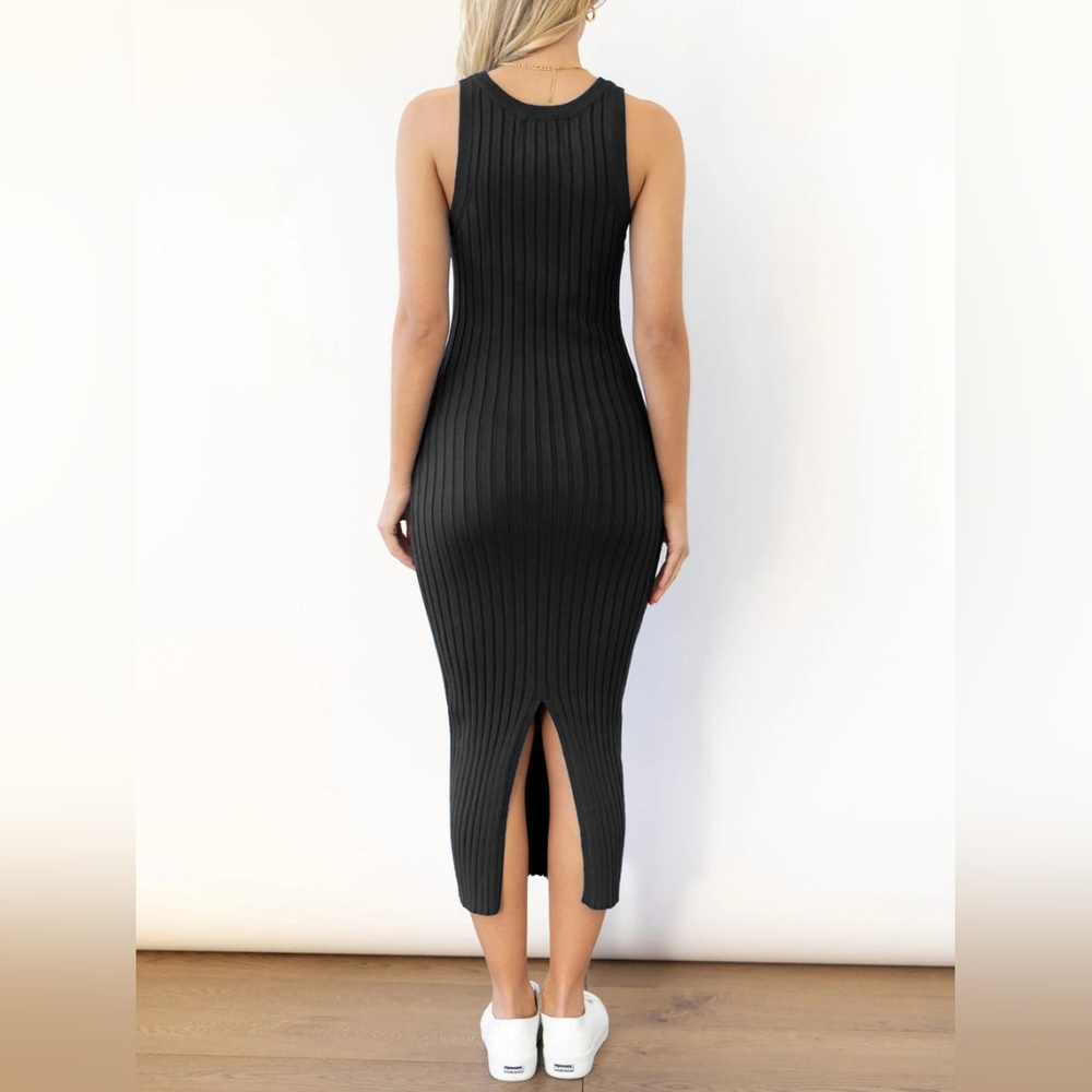 Ribbed Bodycon Midi Dress, winter white, NWT, SMALL,